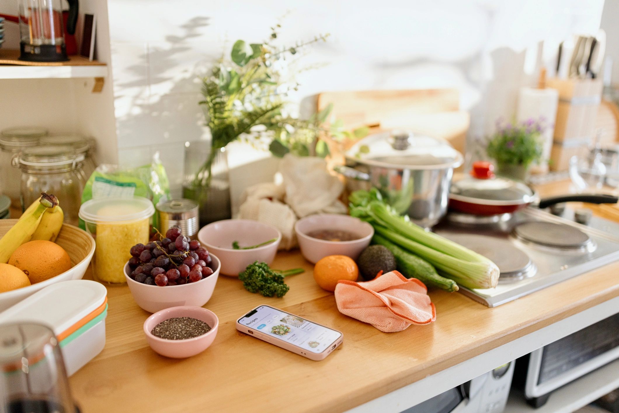 healthy home cooked meal modern kitchen